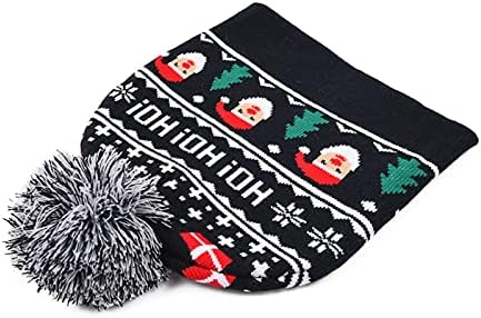 MUMAX 2 Parça Noel Ebeveyn-Çocuk Bere Şapka Santa Şapka Noel Bere Kış Örme Şapka Kadın Erkek Çocuklar için