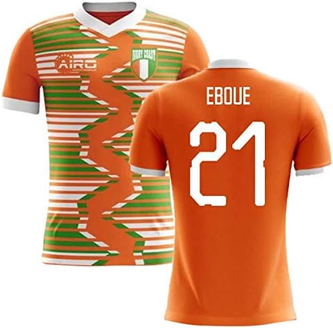Airosportswear 2020-2021 Fildişi Sahili Ev Konsept Futbol Futbol tişörtü Forması (Emmanuel Eboue 21)