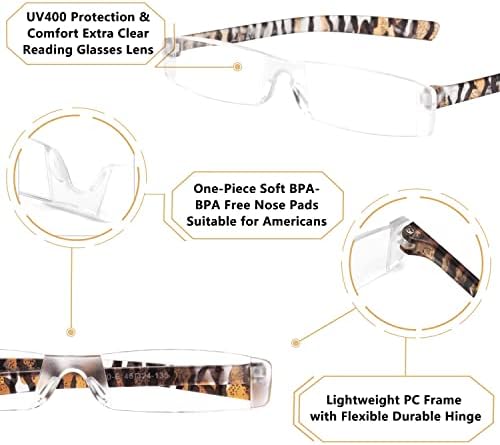 Ince Kalem Taşınabilir Okuyucular 5 Pairs Hafif Plastik Çerçeve Cep okuma gözlüğü Erkekler Kadınlar için 2.75