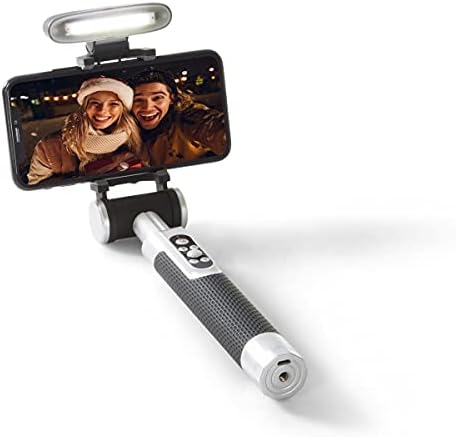 Şarj edilebilir pil ile Pictar akıllı ışık Selfie sopa, Gümüş siyah
