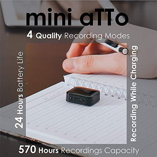 Mini Ses Kaydedici - Sesle Etkinleşen Kayıt - 512 Saat Kayıt Kapasitesi, 24 Saate Kadar Pil Ömrü, Kullanımı kolay, Şifre Koruması