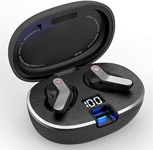 Kablosuz bluetooth kulaklıklar, Gürültü Iptal Bluetooth 5.0 mikrofonlu kulaklıklar Su Geçirmez mikrofonlu Dokunmatik Kontrol