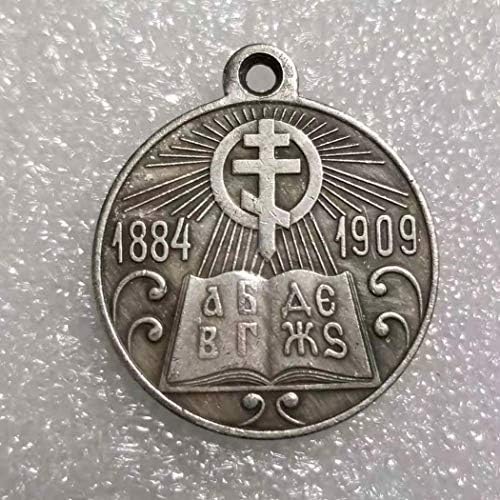 VanSP Kopya 1884-1909 hatıra parası Gümüş Kaplama Madalya-Rus Rozeti-SSCB Onur Cesaret Ödülleri Madalya Hatıra Parası Çoğaltma