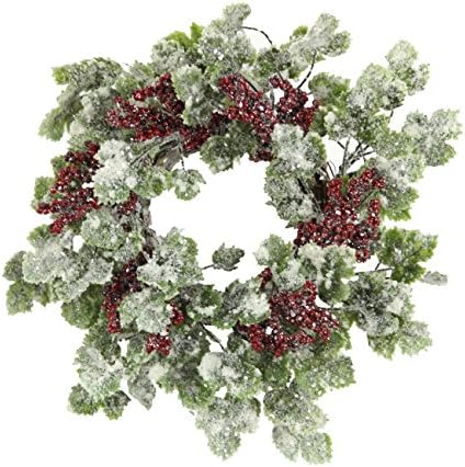 Doğa Tarafından hayran Çam 14 D Sahte Ivy Berry Noel Çelenk, Kar, Beyaz