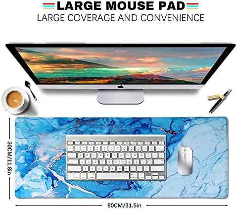 LTHAOGUO Chevron Mouse Pad, dalgalı Geometrik Şerit Hattı Siyah Beyaz ve Altın fare Altlığı - Büyük Mousepad Ofis Iş Bilgisayar