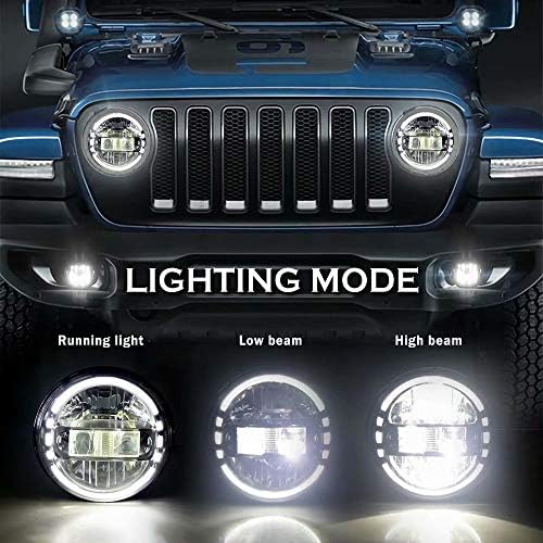 7 inç Far Yuvarlak LED Farlar ile Uyumlu Jeep Wrangler JK LJ CJ H1 H2 LED far takımı(siyah çift)