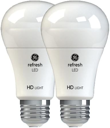 GE Refresh HD A19 Genel Amaçlı LED Ampul, 60 Watt Değiştirme, Gün Işığı, Orta Taban, Kısılabilir, 2'li Paket