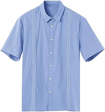 ZHDD erkek Pamuk Keten T-Shirt 2021 Yaz Casual Tee Gömlek Tam Düğmeler Turn-Aşağı Yaka Cep ıle Tops
