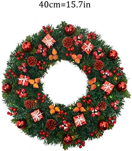 LZL Çelenk Noel Çelenk Aydınlık Çelenk İç ve Dış Dekorasyon için uygundur (Boyut: 40 cm Çapında) Çelenkler (Renk: Pil ışığı)