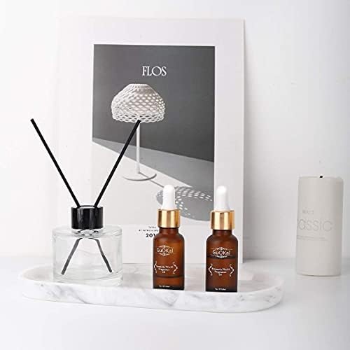Luxspire Banyo Vanity Tepsi + Etli Tencere 6 Set, Beyaz Seramik, Organizatör için Sabun Şampuan Mumlar Havlu Bitki Takı Yüzük