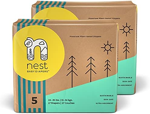 Nest Bebek Bezi; Boyut 3: 16-23 lbs 66 Sayım çantası-Hassas Ciltler için Birinci Sınıf Bebek Bezi, Sürdürülebilir Bitki Bazlı