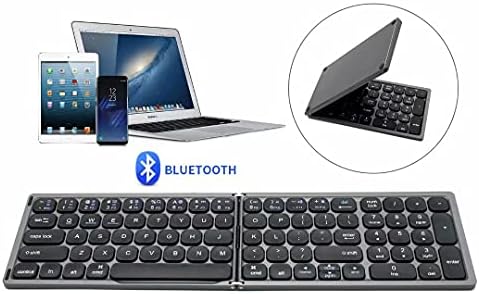 SXLYFD Taşınabilir Mini Katlanır kablosuz Bluetooth Klavye 81 Tuşlu Sayısal Tuş Takımı için WindowsAndroidiOS Tablet için iPad