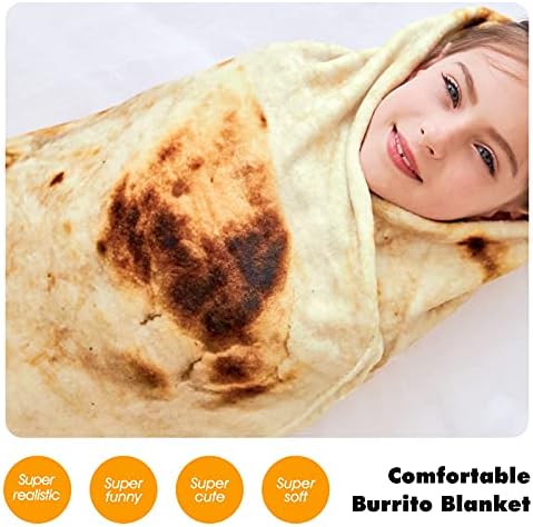 CASOFU Burrito Battaniye, Dev Un Tortilla Atmak Battaniye, Aileniz için Yenilik Tortilla Battaniye, Çocuklar için Yumuşak ve