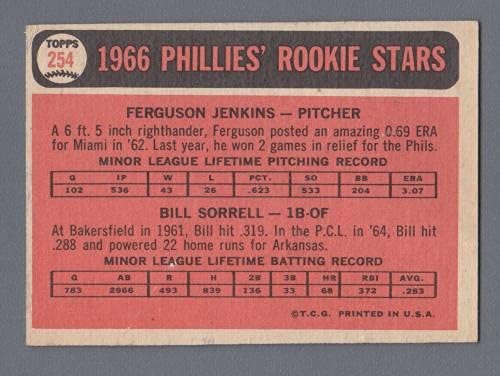 1966 Topps 254 Ferguson Jenkins Phil Phillies Çaylak Beyzbol Kartı Düşük Dereceli Slabbed Beyzbol Kartları