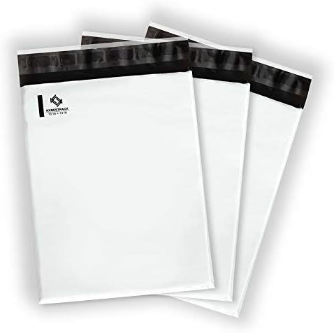 KKBESTPACK Poli Postalar Nakliye Zarf Kendinden Sızdırmazlık Torbaları (beyaz, 10x13 Paket 100)