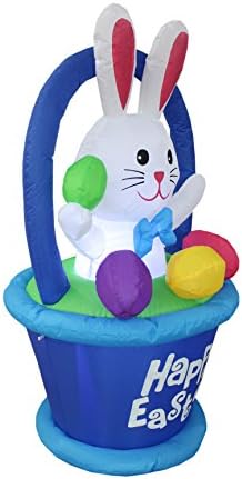 BZB Mal 4 Ayak Boyunda Şişme Parti Bunny Sepet ve Renkli Paskalya Yumurtaları ile-Yard Havaya Uçurmak Dekorasyon