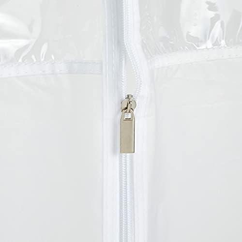 Beyaz Konfeksiyon Çanta Kapakları, Giysiler için Fermuarlı Dolap Çantaları (20 x 24 x 43 İnç, 2 Paket)