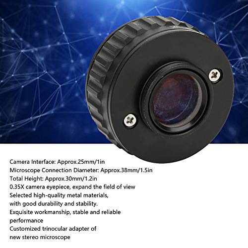 Montaj Lens Adaptörü, İyi Dayanıklılık Mikroskop Arayüzü 0.35 X Kamera Mercek Metal Malzemeler için Trinoküler Stereo Mikroskop