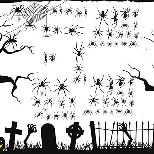 XUANQI Siyah Örümcek Duvar Sticker Korku Cadılar Bayramı Sticker PVC Kendinden Yapışkanlı Graffiti Şişme Cadılar Bayramı Süslemeleri