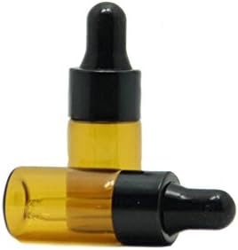 3 ml 10 adet Amber Cam Uçucu Yağ Şişeleri ve Gözlü Damlalık Siyah Kapaklar (3 ml)