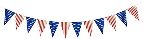 EWTY Amerikan Yıldız Bağımsızlık Günü Bayrağı kırmızı ve Mavi Pullu Balon Takım Kombinasyonu Parti Süslemeleri