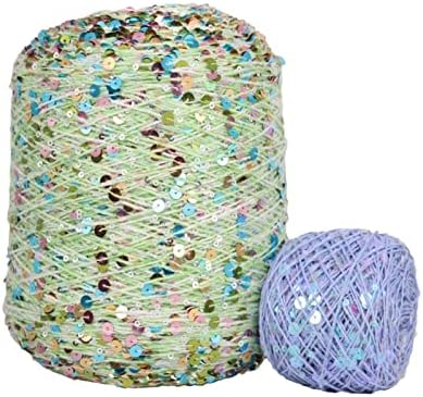 liuchangsheng Tıknaz Iplik 50G Akrilik El Yapımı Örgü Ipliği Pamuk Yün Tığ Iplik 3mm + 6mm Pullu Iplik DIY Iplik Crocheting ıçin