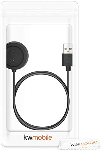 Huami Amazfit GTS/GTR ile Uyumlu kwmobile USB Şarj Kablosu - Fitness Takip Cihazı Şarj Kablosu-Siyah