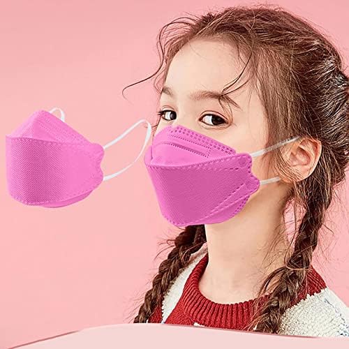 Çocuklar 10 Adet KF94 Yüz Maskesi Tek Kullanımlık 3D Tasarım 4 Katlı Nefes Alabilen Rahat, Elastik Kulak Askısı ve Burun Klipsi