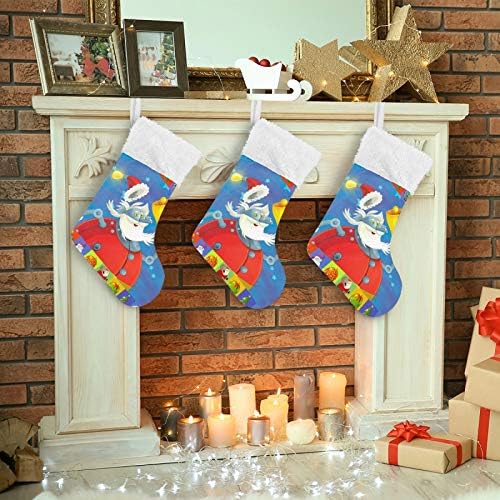 YUEND Noel Stocking Kitleri için Aile Tatil Noel Parti Süslemeleri Klasik Kişiselleştirilmiş Merry Christmas Komik Santa Renkli