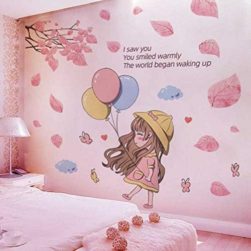 PDGJG Karikatür Kız duvar çıkartmaları DIY Balon Duvar Çıkartmaları Odaları Yatak Odası Kreş seramik karo