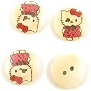 680 ADET Dikiş Kavramlar Malzemeleri Bağlantı Elemanları Düğmeler Dikmek 05493 Hello Kitty Sarı Yuvarlak Ahşap Giyim Dekorasyon