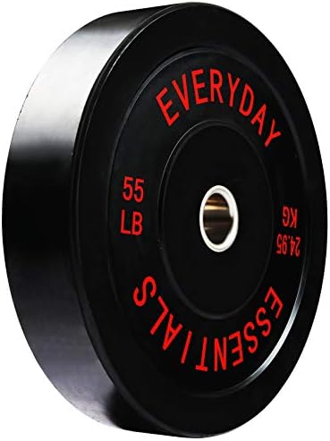 BalanceFrom Everyday Essentials Renk Kodlu Olimpik Tampon Plakası Ağırlık Plakası Çelik Göbek, Siyah