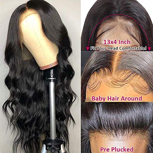 Dantel ön peruk İnsan Saç Siyah Kadınlar ıçin 150 % Yoğunluk 9A Brezilyalı 13×4 Viennois Vücut Dalga İnsan Saç Dantel ön peruk
