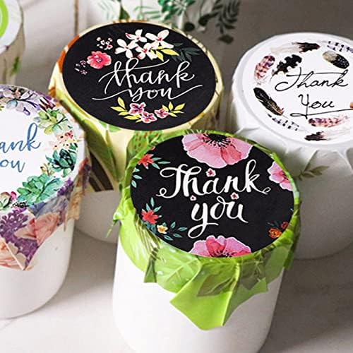 50-500 adet 1in Yuvarlak Çiçek Teşekkür Ederim Serisi Yuvarlak Etiket Mühür Labes Mutifunction DIY Dekoratif Hediye Paketi