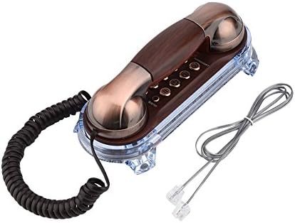 Antika Retro Duvara Monte Telefon, Modaya Uygun Kablolu Telefon, Ayarlanabilir Ses Seviyesi, Dahili Tekrar Arama ve Duraklatma,