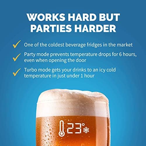 NewAir Bira Buzluk Buzdolabı ve Cam Kapılı Soğutucu, 125 Kutu Kapasiteli Bağımsız Siyah Bira Buzdolabı-1 Saatte Soğuk Bira ve
