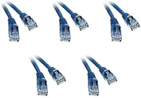 Cat5e Ethernet Yama Kablosu, Takılmayan / Kalıplanmış Önyükleme, 4 Ayaklar, Mavi, 10'lu Paket (ED752231)