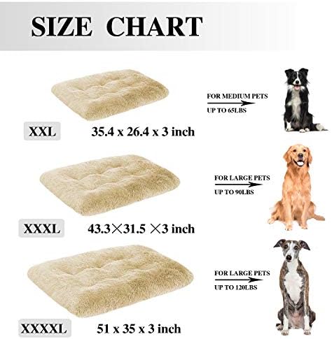 OXS köpek yatağı Uzun Peluş Sakinleştirici Pet Yatak, rahat Faux Kürk Yıkanabilir Sandık Mat Kaymaz Destek Jumbo Büyük Orta Köpekler