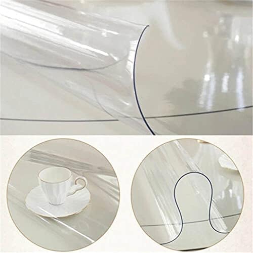 Coyang Özelleştirilebilir 1.0 mm Kalın Yuvarlak Şeffaf Yazı masası pedi, ısıya dayanıklı su geçirmez PVC yuvarlak Kenar dayanıklı