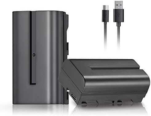 Soonpho 2 Paket NP-F550 Pil için Uyumlu Godox Viltrox Neewer LED video ışığı ve Daha Fazlası (USB Tip-C giriş Portu)