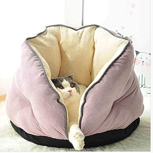 CNNRug pet yatak Kedi Kumu Kedi Uyku Tulumu Kulübesi Küçük Köpek Sonbahar ve Kış Sıcak Yarı-Kapalı Kedi Odası Kedi Evi Kedi Yuva