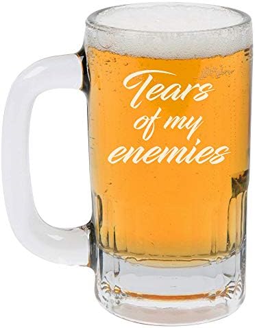 12oz Bira Kupası Stein Cam Düşmanlarımın Gözyaşları Beyaz Şarap