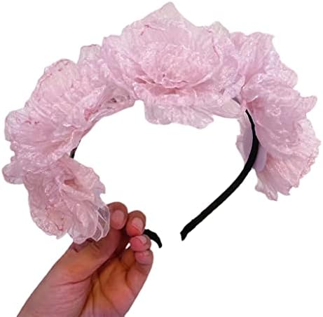 HeroNeo Tatlı Dantel Çiçek Bantlar Zarif Örgü Dantel Saç Çemberler Vintage Hairband El Yapımı Şapkalar Özel Sahne Gösterisi için