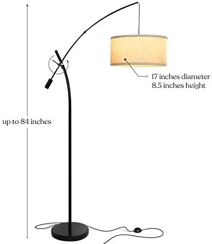 Brightech Grayson - Oturma Odası için Modern Ark Zemin Lambası-Üzerine Asmak için Kanepenin Arkasından Ulaşan Çağdaş, Uzun LED