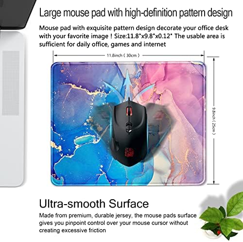 Cindasun Mavi Mor Mermer Mouse pad, kişiselleştirilmiş Tasarım Oyun Mouse pad ile Dayanıklı Dikişli Kenar Kaymaz Kauçuk Taban