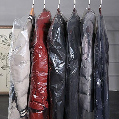 Dealglad 10 Adet Plastik Şeffaf Konfeksiyon Çanta, 47 İnç Kuru Temizleyici Takım Elbise Giysi Toz Geçirmez Saklama Torbaları