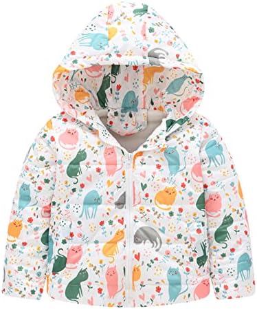 Bebek Kız Erkek Kış Güz Giyim Sıcak ve Rahat Ceket 3-10 Yaşında Çocuklar Çiçek Kalın Kapüşonlu Rüzgar Geçirmez Ceket