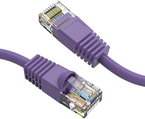 POWERFLUX Cat6 Ethernet Kablosu 50 Ft (50 Paket) - Cat6 Yama Kablosu, Cat6 Kablosu, Cat6 Ağ Kablosu, İnternet Kablosu - (Mor)