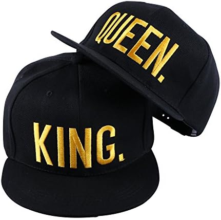 WENDYWU Hip-Hop şapka Kral ve Kraliçe 3D işlemeli severler çiftler Snapback kapaklar ayarlanabilir