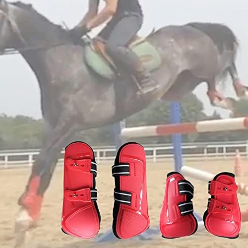 YIJU 4 Parça Ön Arka Bacaklar Atlama Tendon Atlar Çizmeler, güvenli Bacak Koruma, dayanıklı Terbiyesi At Binme Binicilik Ekipmanları